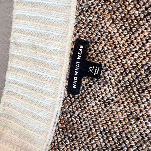 Who What Wear White Brown Cheetah Print Knit Cardigan Sweater Size XL - Picture 7 of 9